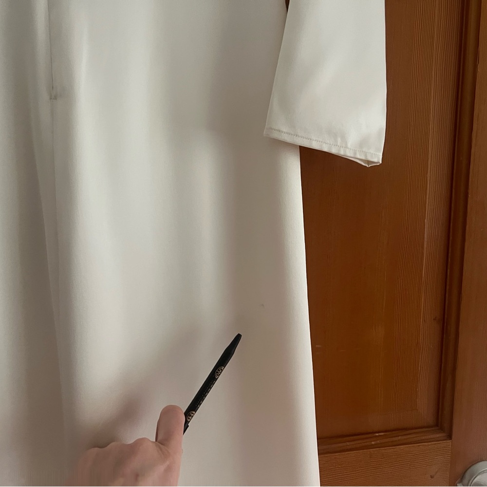 Reformation Dress Delphi Silk Slit Long-Sleeve Wedding Maxi Ivory 2 - Picture 11 of 15